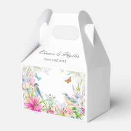 Gastgeschenk Hochzeit für Lilien und Vögel Geschenkschachtel