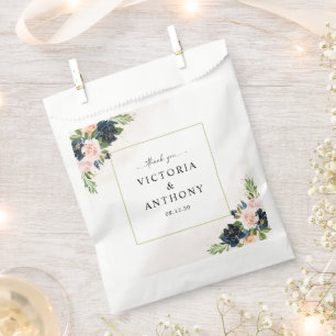 Gastgeschenk Hochzeit für Navy und Blush Pink Geschenktütchen