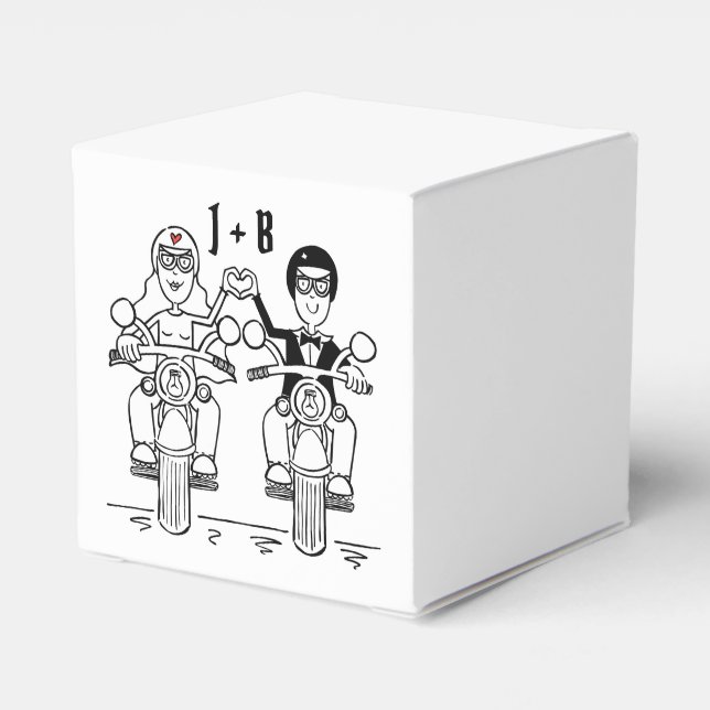 Gastgeschenk Hochzeit für personalisierte Fahrräde Geschenkschachtel (Rückseite)