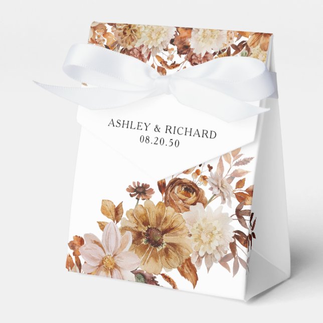 Gastgeschenk Hochzeit für rustikale Herbstlaub Geschenkschachtel (Vorderseite)