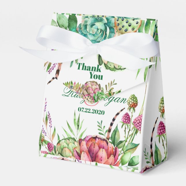 Gastgeschenk Hochzeit für schöne Sukkuline Geschenkschachtel (Vorderseite)