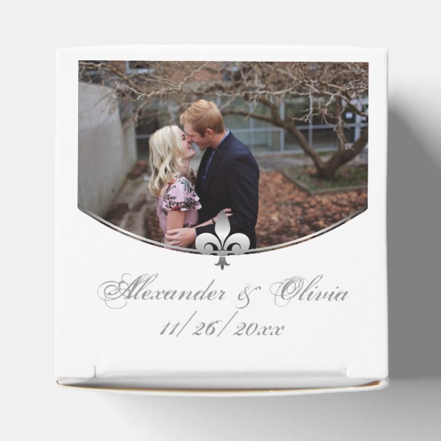 Gastgeschenk Hochzeit für Silver Lilie Foto Geschenkschachtel (Oben)