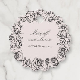 Gastgeschenk Hochzeit für Vintage Schwarze Rose Geschenkanhänger