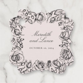 Gastgeschenk Hochzeit für Vintage Schwarze Rose Geschenkanhänger