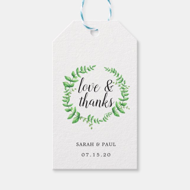 Gastgeschenk Hochzeit für Wasserfarben Geschenkanhänger (Vorderseite)