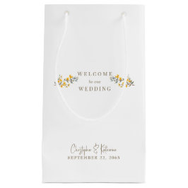 Gastgeschenk Hochzeit Gelber Blütengoldtext Kleine Geschenktüte