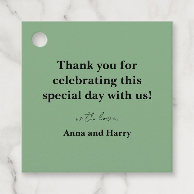 Gastgeschenk Hochzeit Geschenkanhänger (Vorderseite)