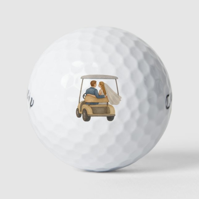 Gastgeschenk Hochzeit Golf Cart Golfball (Vorderseite)