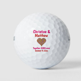 Gastgeschenk Hochzeit Herz Blume Liebe für immer Golfball