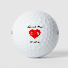 Gastgeschenk Hochzeit Herzinitials Monogram Vielen Golfball