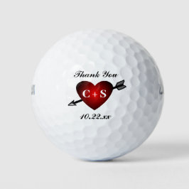 Gastgeschenk Hochzeit Herzinitials Monogram Vielen Golfball