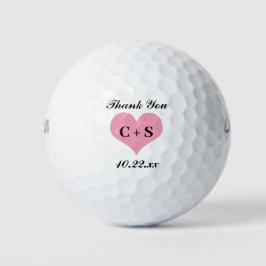 Gastgeschenk Hochzeit Herzinitials Monogram Vielen Golfball