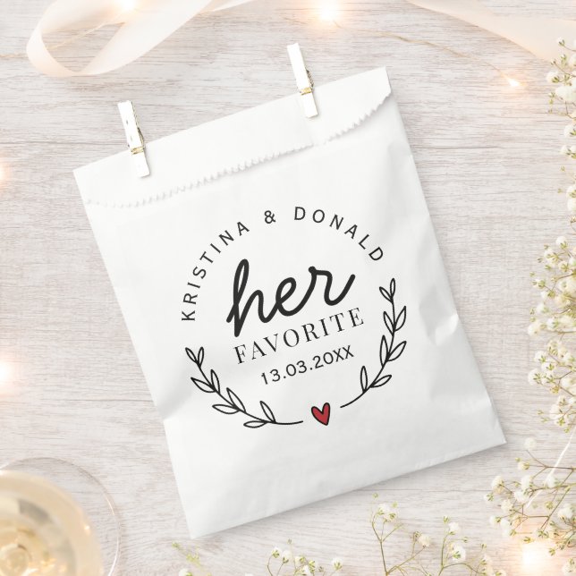 Gastgeschenk Hochzeit ihr Favorit Geschenktütchen (Ausgeschnitten)