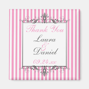 Gastgeschenk Hochzeit in Rosa und Weiß Magnet