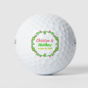 Gastgeschenk Hochzeit Irish Clover Wreath Calligra Golfball