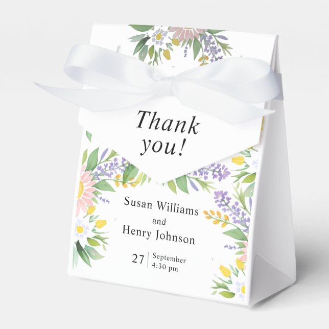 Gastgeschenk Hochzeit | Klassisch floral Geschenkschachtel (Vorderseite)