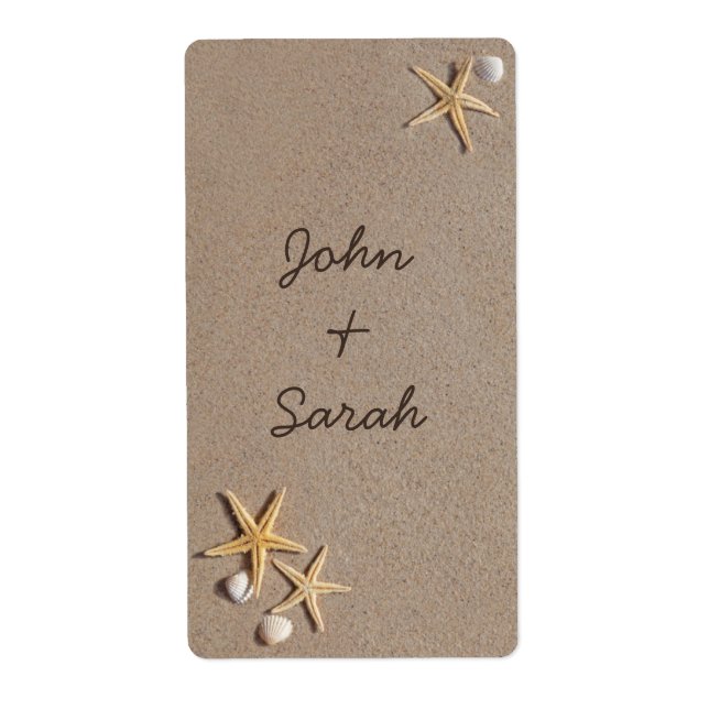 Gastgeschenk Hochzeit Labels für Beach Theme (Vorne)