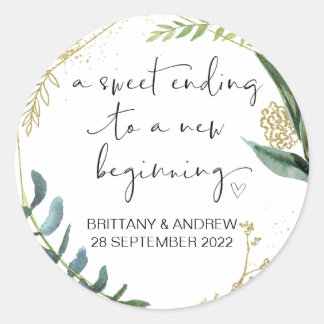 Gastgeschenk Hochzeit Leckerei Bag Jam Jar Sweet B Runder Aufkleber