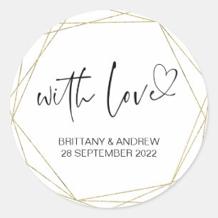 Gastgeschenk Hochzeit Leckerei Bag Jam mit Liebe V Runder Aufkleber