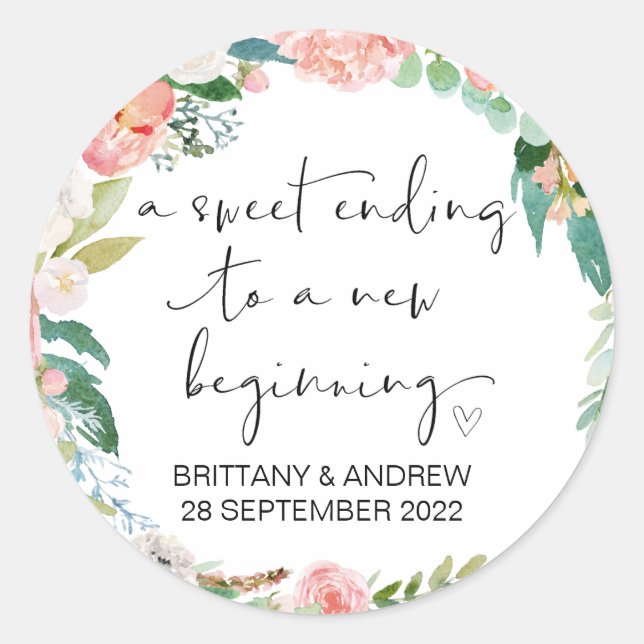 Gastgeschenk Hochzeit Leckerei Beutel Jam Jar Swee Runder Aufkleber (Vorderseite)