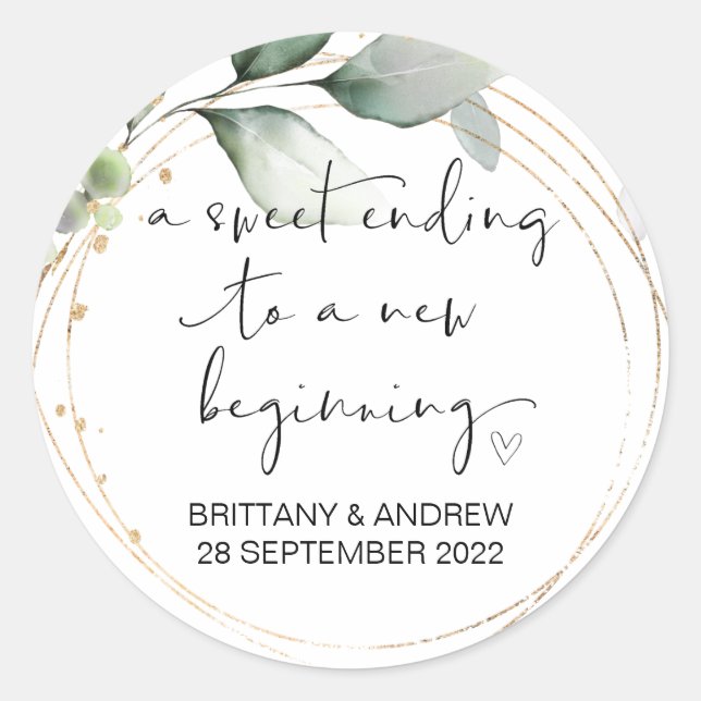 Gastgeschenk Hochzeit Leckerei Beutel Jam Jar Swee Runder Aufkleber (Vorderseite)