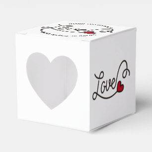 Gastgeschenk Hochzeit Liebe Rotes Herz Typografie Geschenkschachtel
