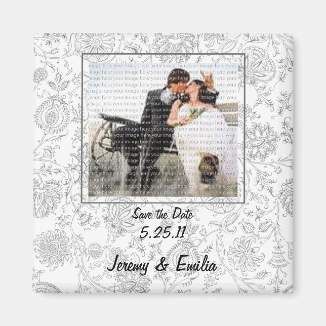 Gastgeschenk Hochzeit-Magnete für graue Blume Magnet (Vorne)