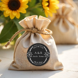 Gastgeschenk Hochzeit Meadow Blume Vielen Dank Runder Aufkleber
