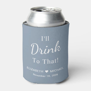 Gastgeschenk Hochzeit Mit Monogramm Dusty Blue Dosenkühler