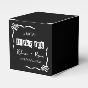 Gastgeschenk Hochzeit mit Schwarz-Weiß-Schnürung Geschenkschachtel
