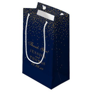 Gastgeschenk Hochzeit Navy Blue & Glam Gold Confet Kleine Geschenktüte