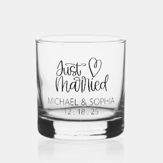 Gastgeschenk Hochzeit niedlich nur verheiratete Pe Whiskyglas