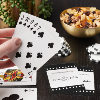 Gastgeschenk Hochzeit "No more Solitaire" Spielkarten