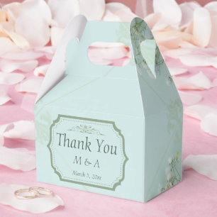 Gastgeschenk Hochzeit Pastell Aquamarine weiße Blu Geschenkschachtel