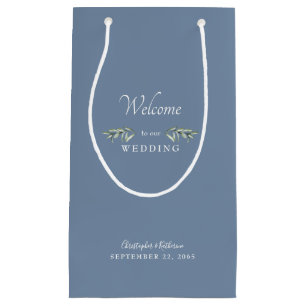 Gastgeschenk Hochzeit Periwinkle Namen und Datum Kleine Geschenktüte