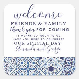 Gastgeschenk Hochzeit personalisiert danke Ihnen A Quadratischer Aufkleber