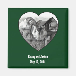 GASTGESCHENK HOCHZEIT: PFERDE: HITCHED: BLEISTIFT, MAGNET