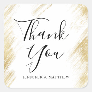 Gastgeschenk Hochzeit Quadratischer Aufkleber