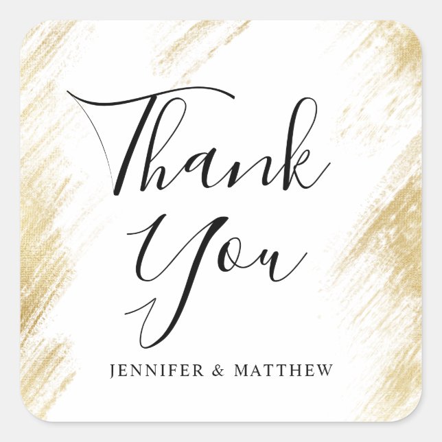 Gastgeschenk Hochzeit Quadratischer Aufkleber (Vorderseite)