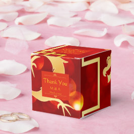 Gastgeschenk Hochzeit Rot und Gold Geschenkschachtel