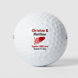 Gastgeschenk Hochzeit Rotes Herz Liebe für immer Golfball