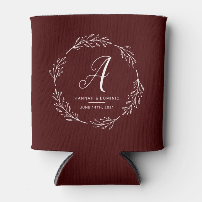 Gastgeschenk Hochzeit Rustikaler Kranz Dosenkühler (Vorderseite)