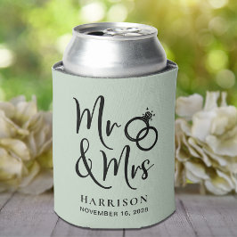 Gastgeschenk Hochzeit Sage Green Can Cooler Dosenkühler