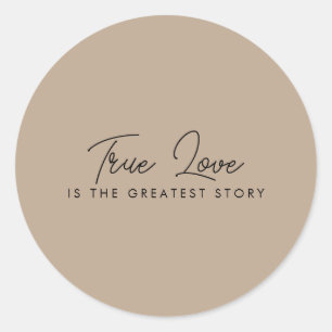 Gastgeschenk Hochzeit schlicht und modern Runder Aufkleber