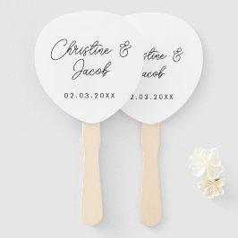 Gastgeschenk Hochzeit schlichtes modernes Brautpar Fächer