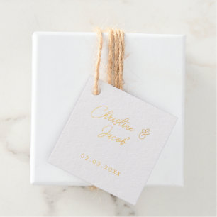 Gastgeschenk Hochzeit schlichtes modernes Brautpar Geschenkanhänger