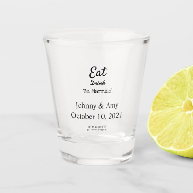 Gastgeschenk Hochzeit Shot Glass Schnapsglas (Vorderseite)