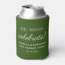Gastgeschenk Hochzeit Sip Savor Celebrate Green Fu