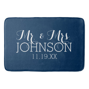 Gastgeschenk Hochzeit Solid Color Navy Blue Badematte