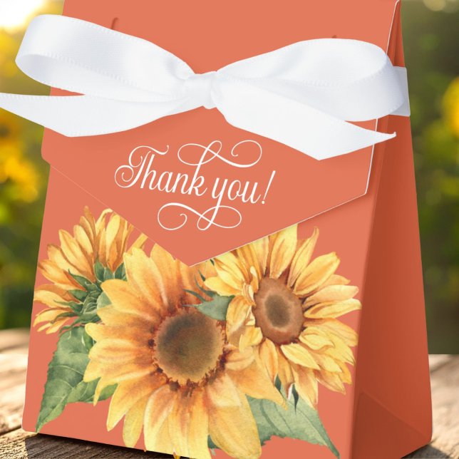 Gastgeschenk Hochzeit Sonnenblumen Geschenkschachtel (Sunflower Wedding Favor Box)